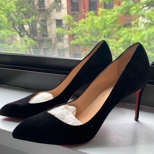 Christian Louboutin - Corneille 85 Veau Velours - Black Size 38.5 (US Size 8.5)